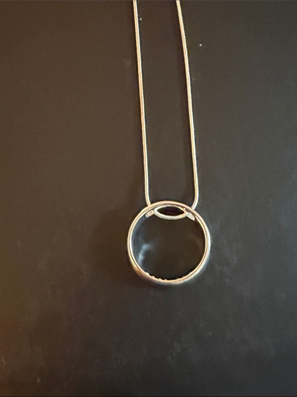 Sterling Silver Open Circle Pendant Necklace - Silver